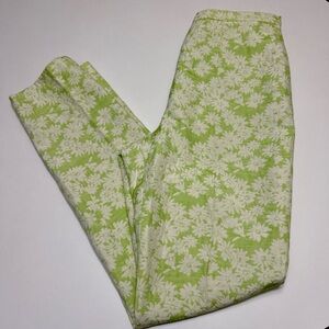 Women’s Vintage pastel green floral print trousers pants sz 10 Carlisle straight
